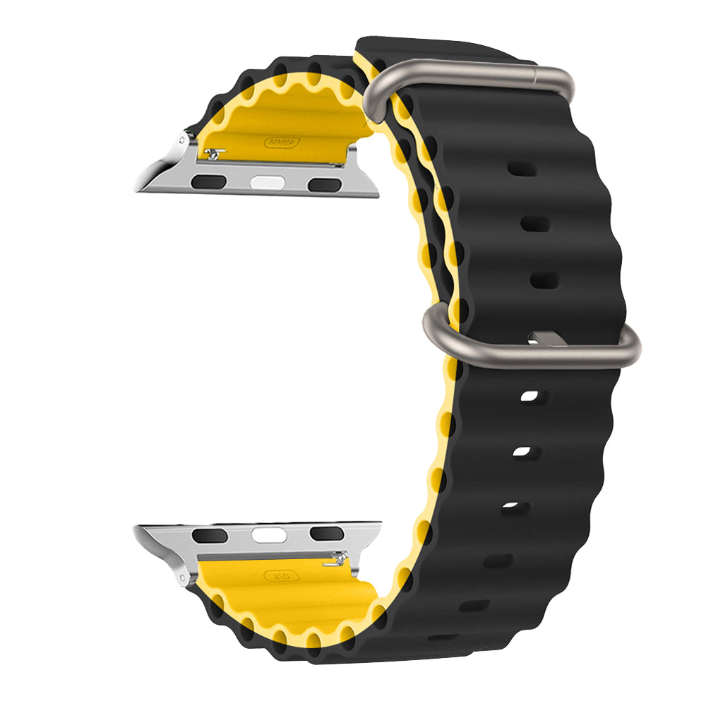 Bracelets Double Silicone Noir/Jaune